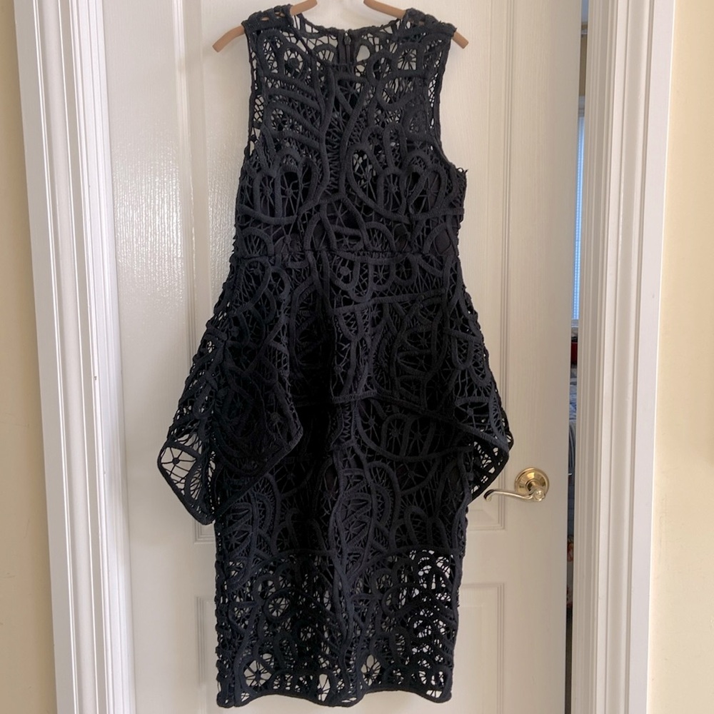 Peplum lace evening dress